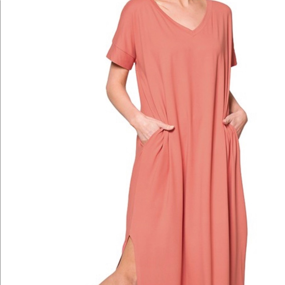 V neck maxi dress